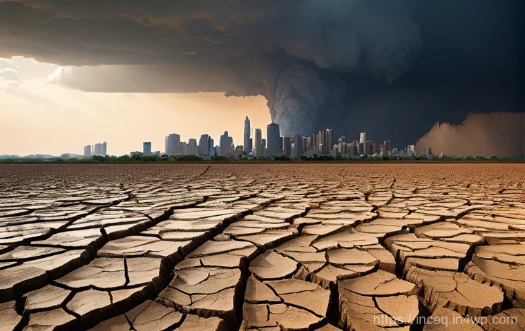 사회책임 투자와 기후변화 대응 - An impactful, realistic image depicting the urgent realities of climate change and its direct effect...