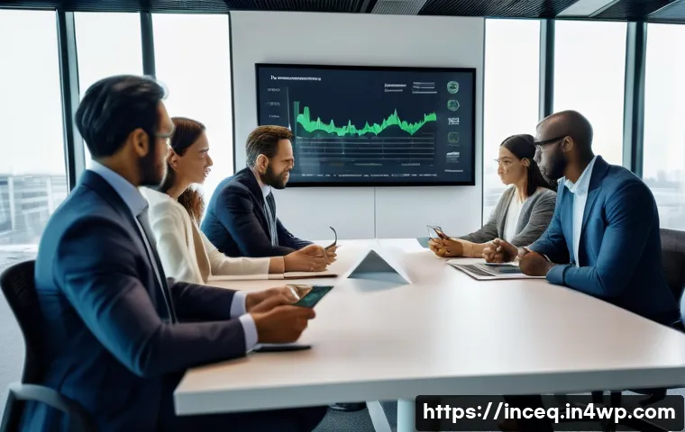 사회책임 투자와 투자자 교육 - A professional business meeting scene focused on social responsibility investing, showing diverse in...