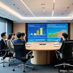 Home 23 사회책임 투자에 대한 정부 정책 - A modern corporate boardroom scene where diverse executives, including men and women in business att...